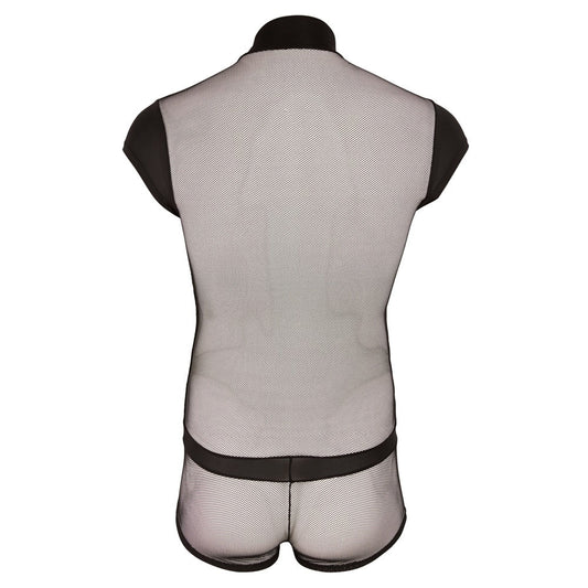 SVENJOYMEMT - STRIBET MESH PLAYSUIT