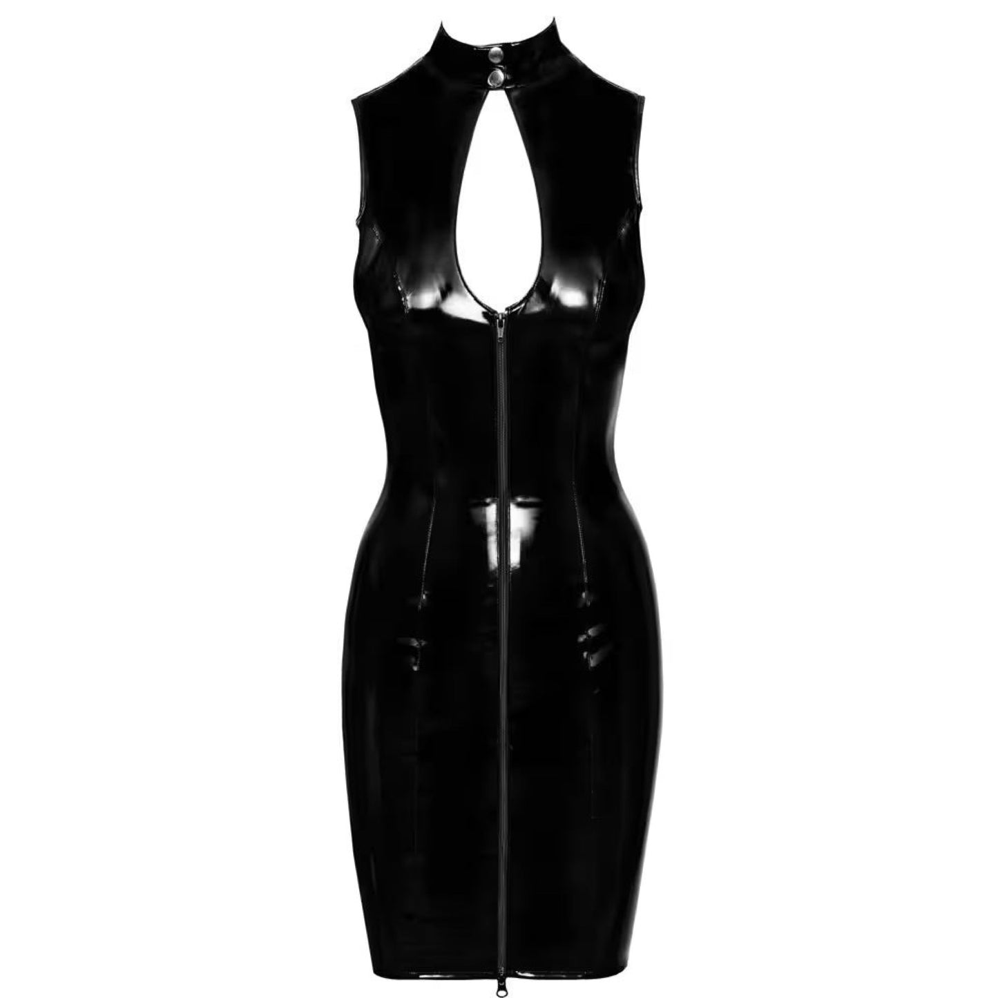 BLACK LEVEL - SNØRE LAK KJOLE MED CUTOUT