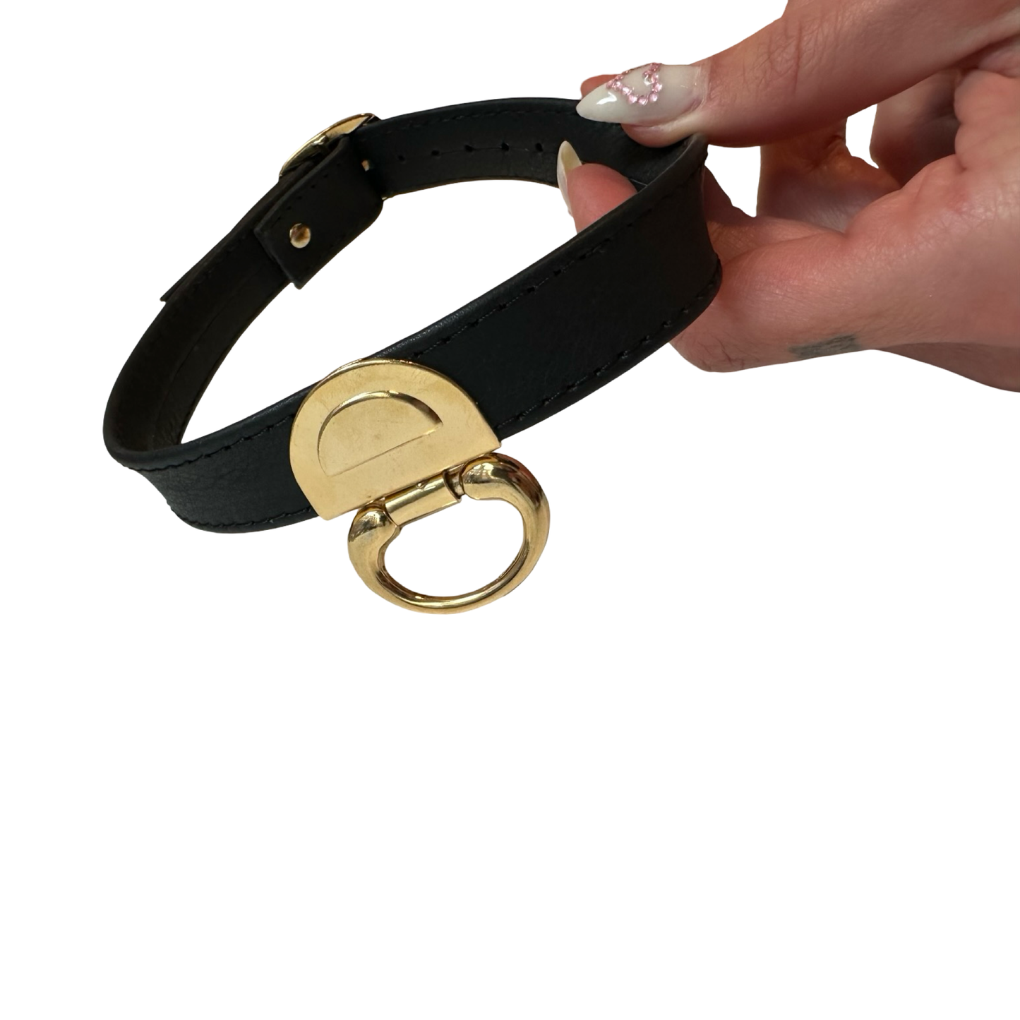 KINK KBH // HANDCRAFTED - SORT/GULD BDSM COLLAR