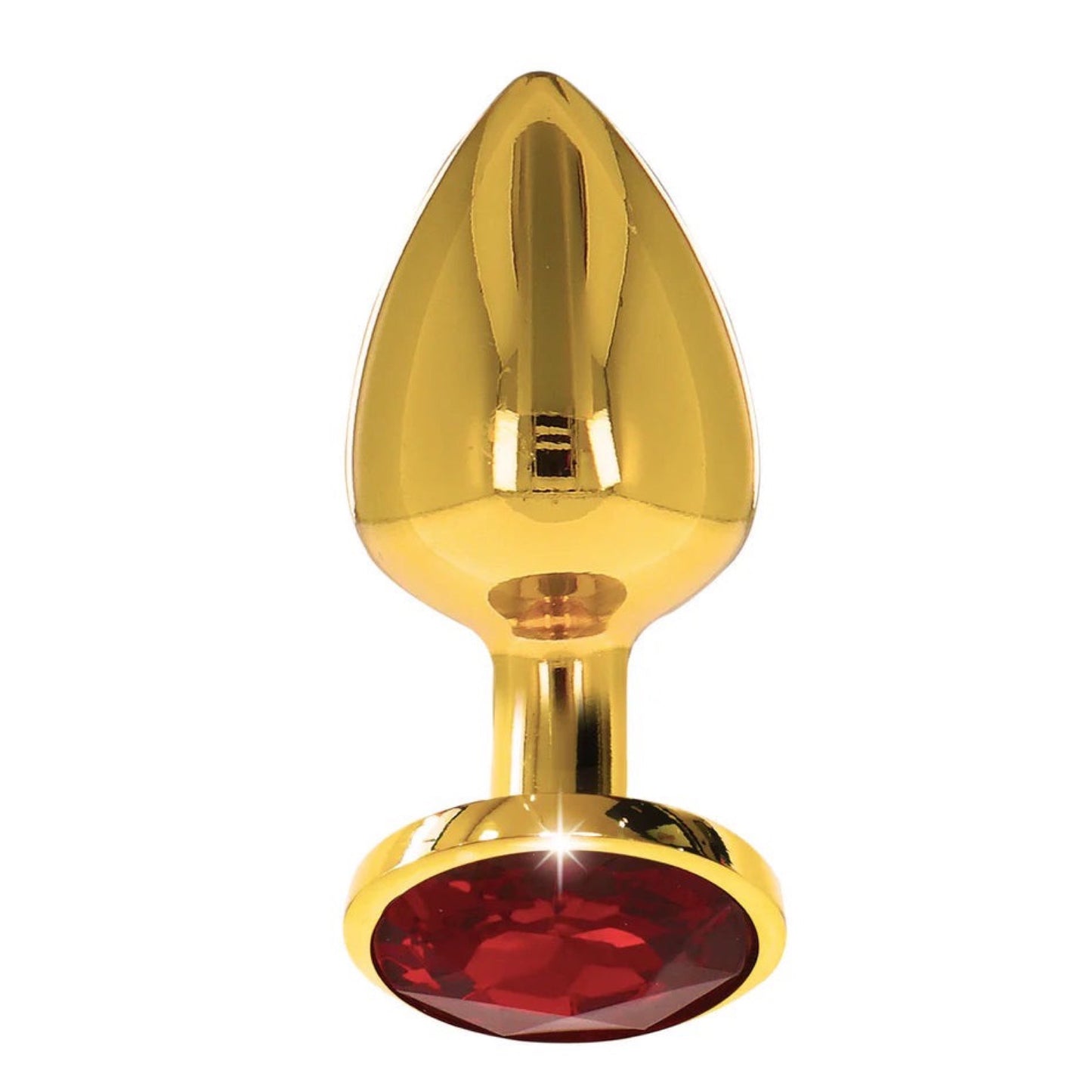 TABOOM - BONDAGE IN LUXURY - RØD/GULD DIAMANT BUTT PLUG MEDIUM