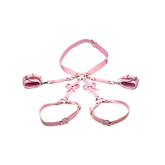 STRICT - LYSERØDT BONDAGE HARNESS