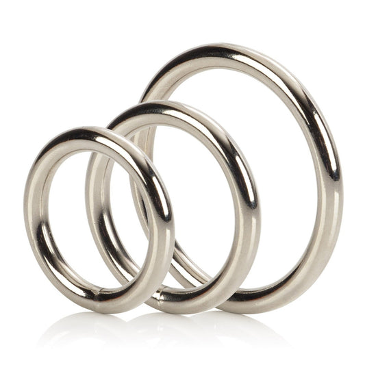CALEXOTICS - SILVER RING SET METAL PENIS RINGE