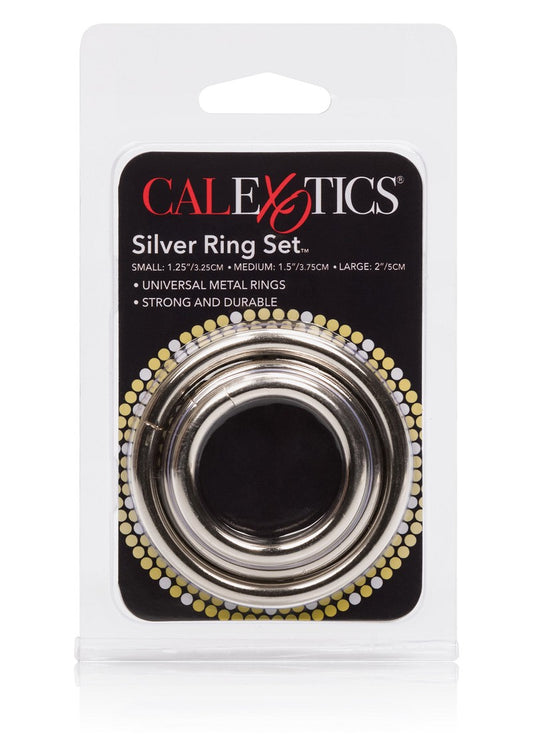 CALEXOTICS - SILVER RING SET METAL PENIS RINGE