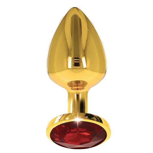 TABOOM - BONDAGE IN LUXURY - RØD/GULD DIAMANT BUTT PLUG SMALL