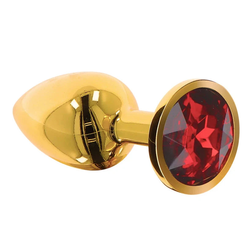 TABOOM - BONDAGE IN LUXURY - RØD/GULD DIAMANT BUTT PLUG MEDIUM