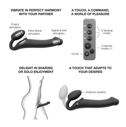 STRAP-ON-ME - DOBBELTDILDO MED VIBRATION M