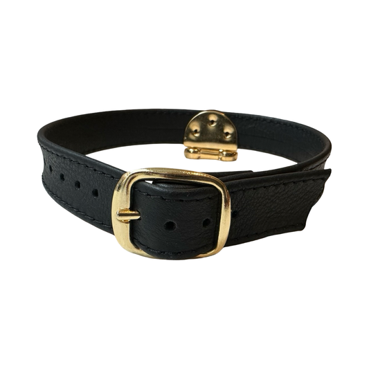 KINK KBH // HANDCRAFTED - SORT/GULD BDSM COLLAR