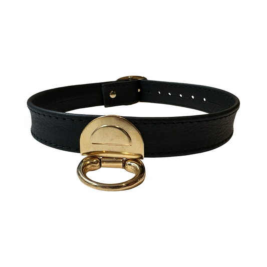 KINK KBH // HANDCRAFTED - SORT/GULD BDSM COLLAR