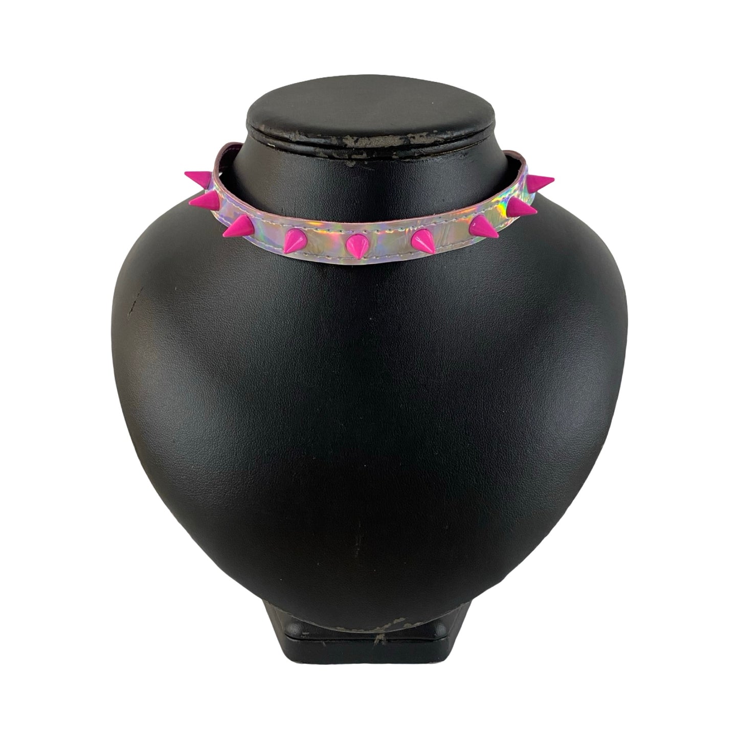 KINK KBH // HANDCRAFTED - HOLOGRAFISK CHOKER MED PINK NITTER