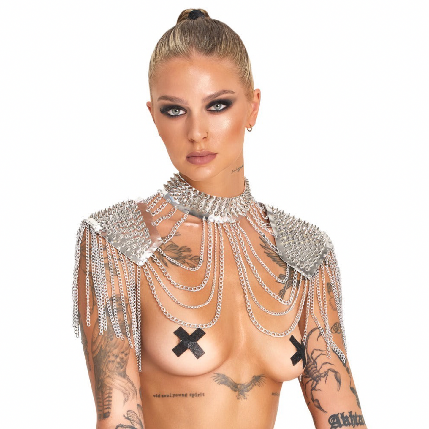BAD KITTY - CHAIN COLLAR HARNESS