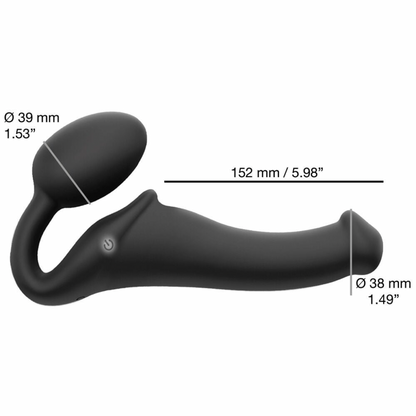 STRAP-ON-ME - DOBBELTDILDO MED VIBRATION STR. M