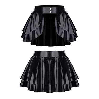 DEMONIQ - MADLENE PEPLUM VINYL SKIRT